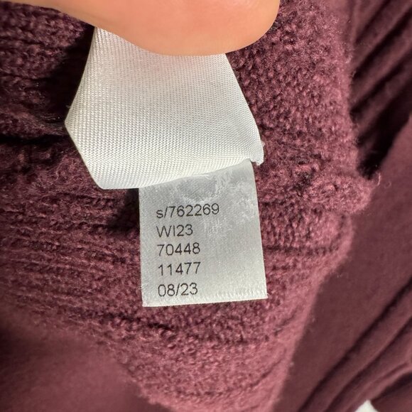 Loft Womens Plum Open-Front Cardigan Sweater Textured Ribbed Knit Size Small - Picture 6 of 7